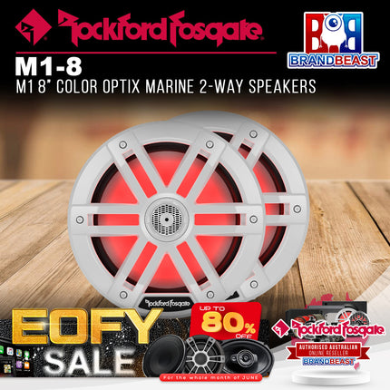 Rockford Fosgate M1-8 M1 8” Color Optix Marine 2-Way Speakers