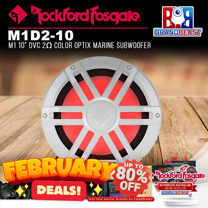 Rockford Fosgate M1D2-10 M1 10" DVC 2Œ© Color Optix Marine Subwoofer