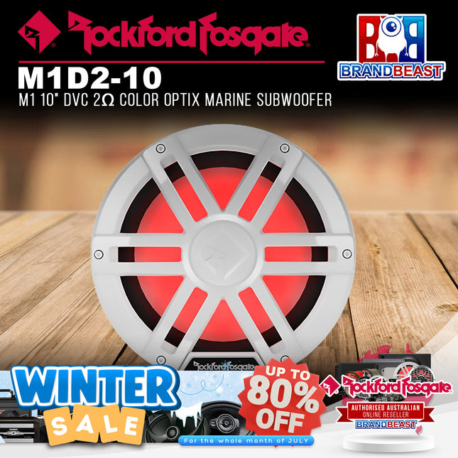 Rockford Fosgate M1D2-10 M1 10" DVC 2Œ© Color Optix Marine Subwoofer