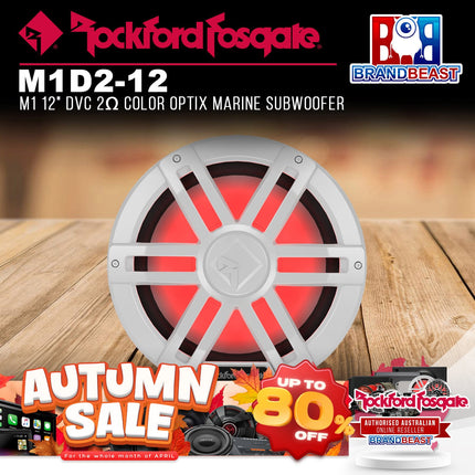 Rockford Fosgate M1D2-12 M1 12" DVC 2Œ© Color Optix Marine Subwoofer