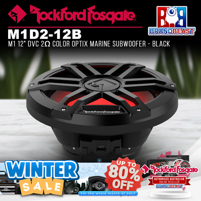 Rockford Fosgate M1D2-12B M1 12" DVC 2Œ© Color Optix Marine Subwoofer - Black