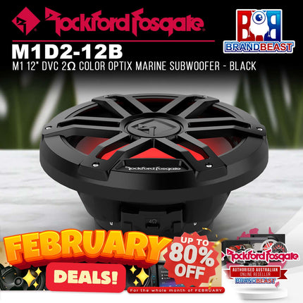 Rockford Fosgate M1D2-12B M1 12" DVC 2Œ© Color Optix Marine Subwoofer - Black