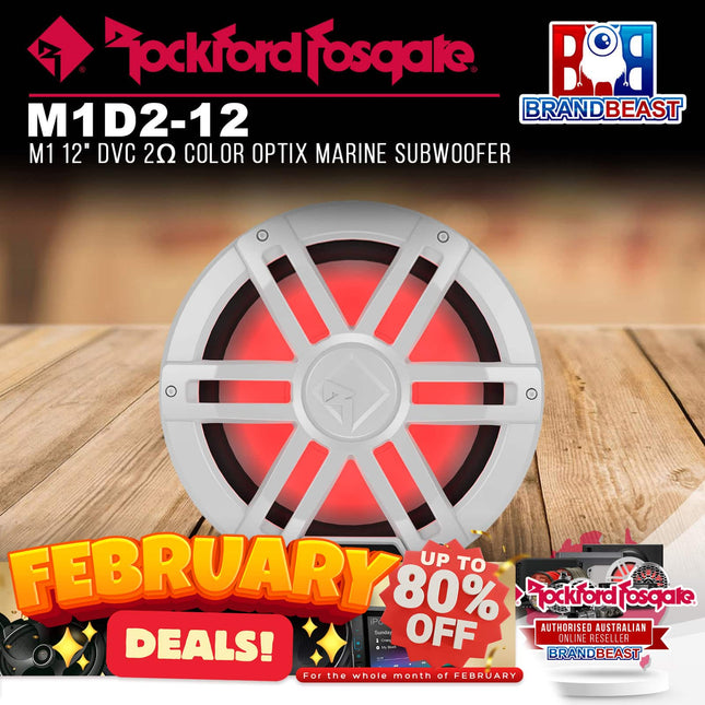 Rockford Fosgate M1D2-12 M1 12" DVC 2Œ© Color Optix Marine Subwoofer