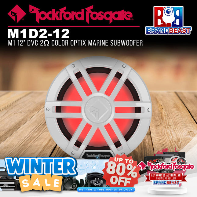 Rockford Fosgate M1D2-12 M1 12" DVC 2Œ© Color Optix Marine Subwoofer