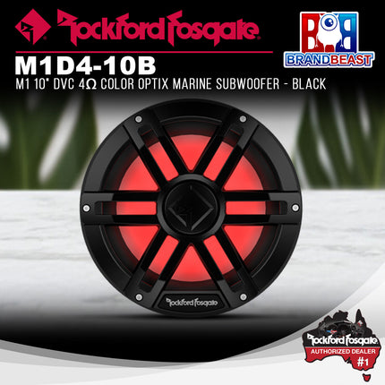 Rockford Fosgate M1D4-10B M1 10" DVC 4Œ© Color Optix Marine Subwoofer - Black