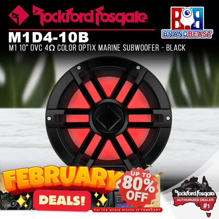 Rockford Fosgate M1D4-10B M1 10" DVC 4Œ© Color Optix Marine Subwoofer - Black