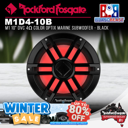 Rockford Fosgate M1D4-10B M1 10" DVC 4Œ© Color Optix Marine Subwoofer - Black