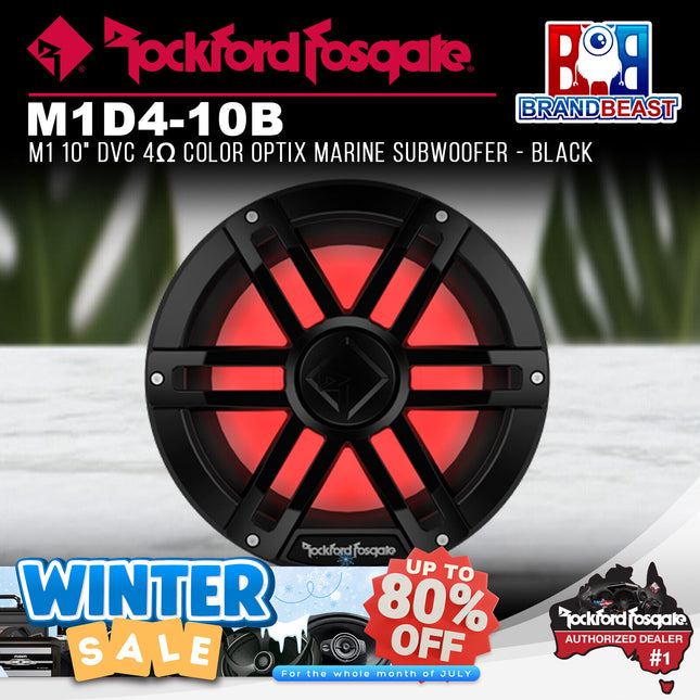 Rockford Fosgate M1D4-10B M1 10" DVC 4Œ© Color Optix Marine Subwoofer - Black