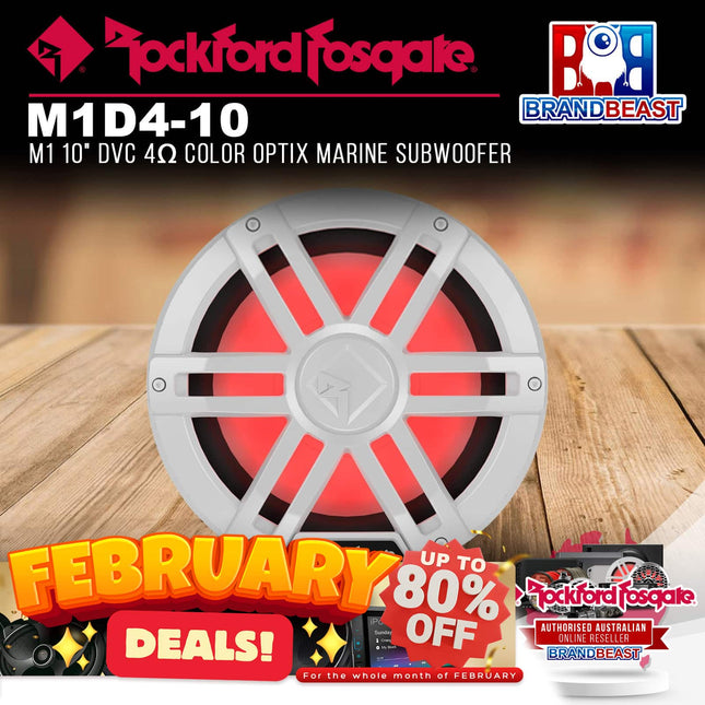 Rockford Fosgate M1D4-10 M1 10" DVC 4Œ© Color Optix Marine Subwoofer