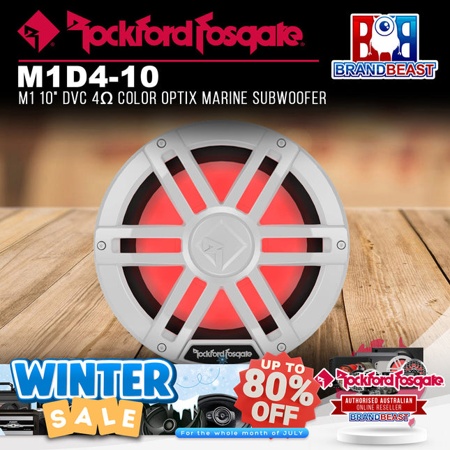Rockford Fosgate M1D4-10 M1 10" DVC 4Œ© Color Optix Marine Subwoofer