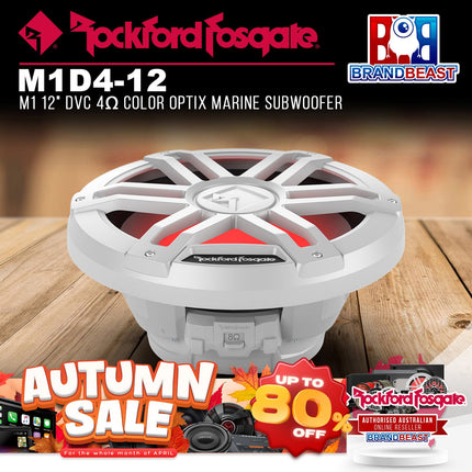 Rockford Fosgate M1D4-12 M1 12" DVC 4Œ© Color Optix Marine Subwoofer