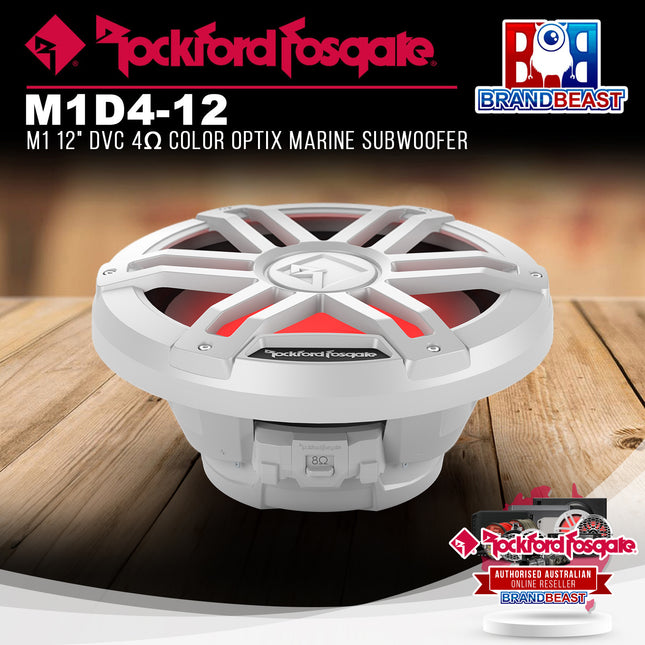 Rockford Fosgate M1D4-12 M1 12" DVC 4Œ© Color Optix Marine Subwoofer