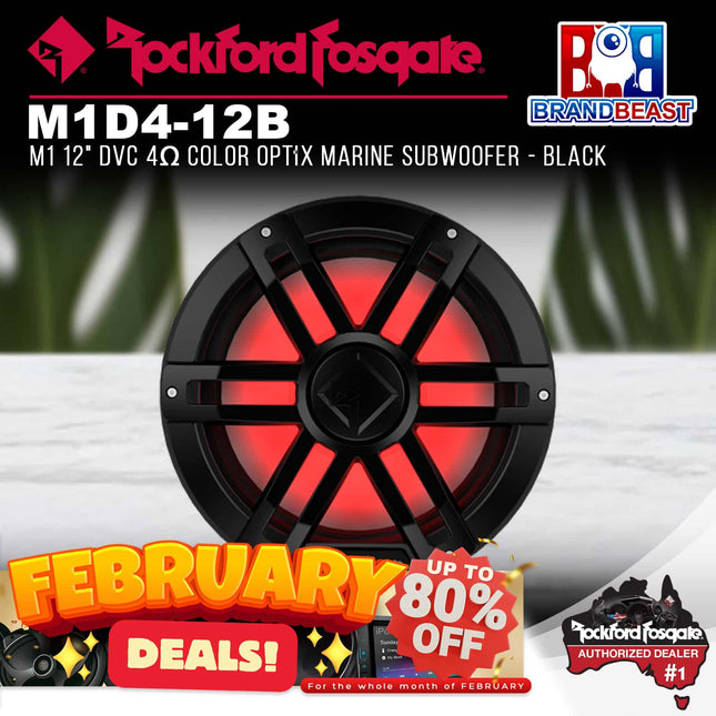 Rockford Fosgate M1D4-12B M1 12" DVC 4Œ© Color Optix Marine Subwoofer - Black