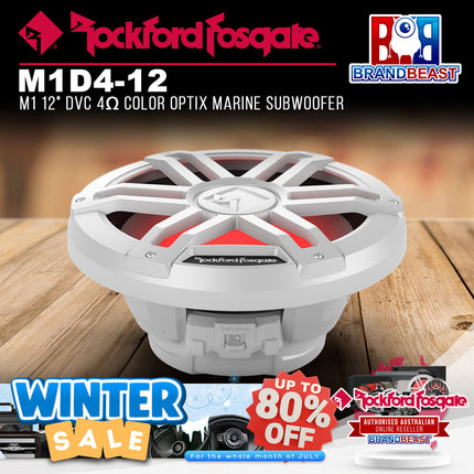 Rockford Fosgate M1D4-12 M1 12" DVC 4Œ© Color Optix Marine Subwoofer