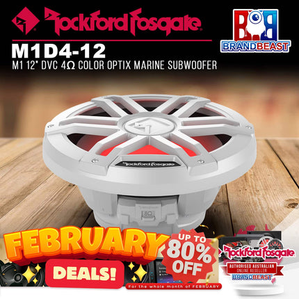 Rockford Fosgate M1D4-12 M1 12" DVC 4Œ© Color Optix Marine Subwoofer