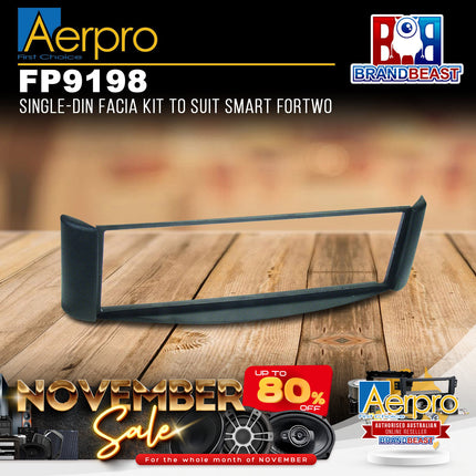 Aerpro FP9198 Single DIN Facia Kit to Suit Smart Fortwo
