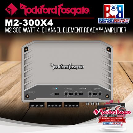 Rockford Fosgate M2-300X4 M2 300 Watt 4-Channel Element Ready™ Marine Amplifier