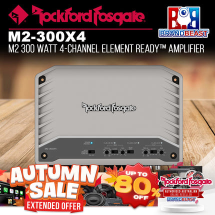 Rockford Fosgate M2-300X4 M2 300 Watt 4-Channel Element Ready™ Marine Amplifier
