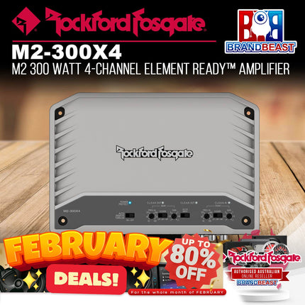 Rockford Fosgate M2-300X4 M2 300 Watt 4-Channel Element Ready‚Ñ¢ Marine Amplifier