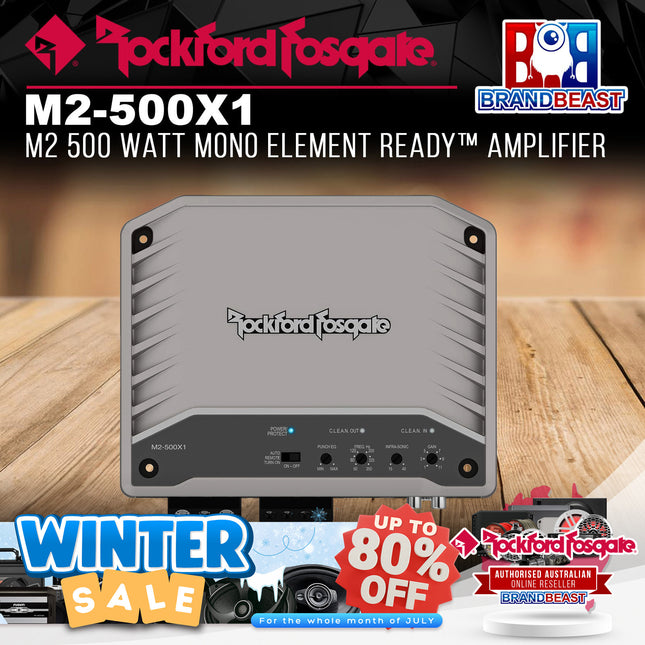Rockford Fosgate M2-500X1 M2 500 Watt Mono Element Ready™ Amplifier