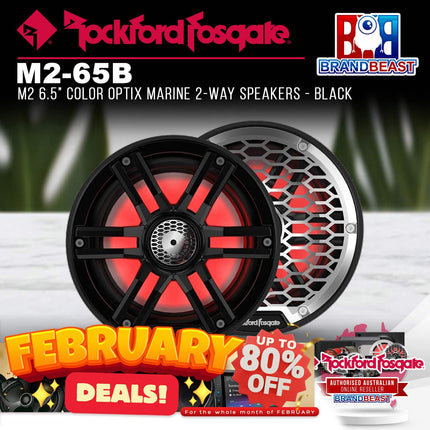 Rockford Fosgate M2-65B M2 6.5‚Äù Color Optix Marine 2-Way Speakers - Black