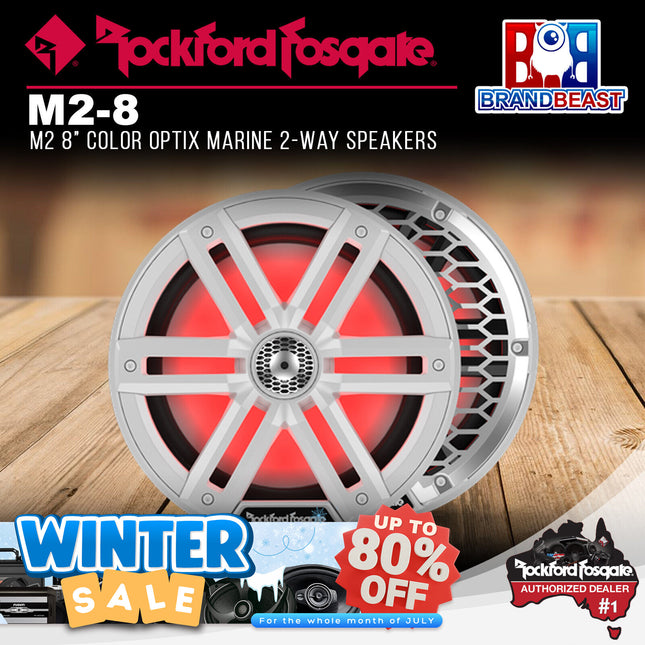 Rockford Fosgate M2-8 M2 8" Color Optix Marine 2-Way Speakers