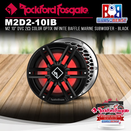 Rockford Fosgate M2D2-10IB M2 10" DVC 2Œ© Color Optix Infinite Baffle Marine Subwoofer - Black