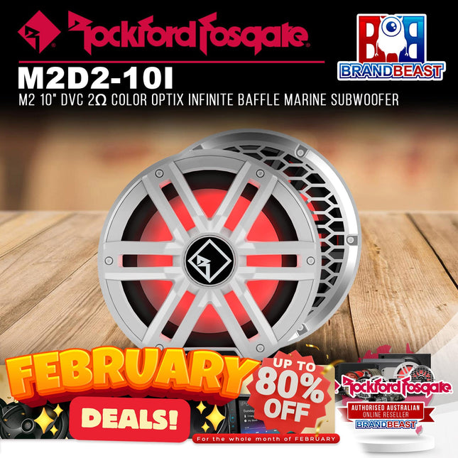 Rockford Fosgate M2D2-10I M2 10" DVC 2Œ© Color Optix Infinite Baffle Marine Subwoofer