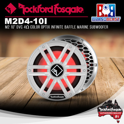 Rockford Fosgate M2D4-10I M2 10" DVC 4Œ© Color Optix Infinite Baffle Marine Subwoofer