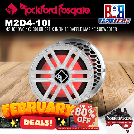 Rockford Fosgate M2D4-10I M2 10" DVC 4Œ© Color Optix Infinite Baffle Marine Subwoofer