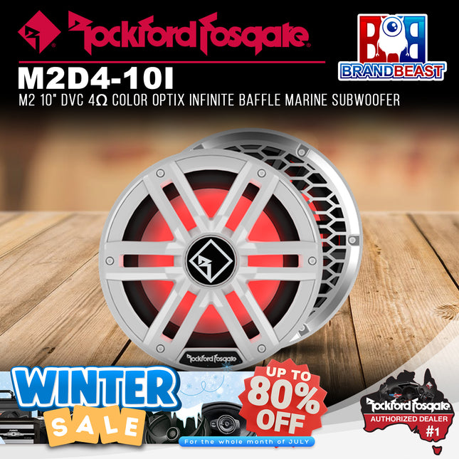 Rockford Fosgate M2D4-10I M2 10" DVC 4Œ© Color Optix Infinite Baffle Marine Subwoofer