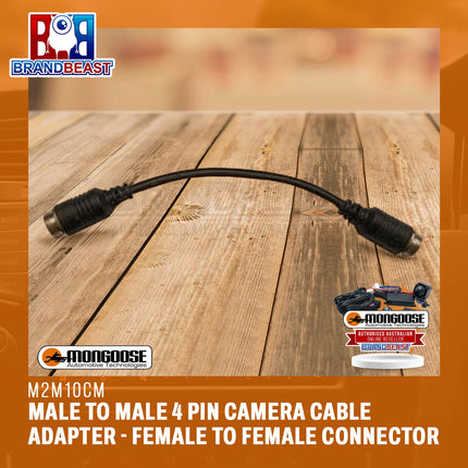 MONGOOSE M2M10CM Male to Male 4 PIN Camera Cable Adapter - Female to Female Connector