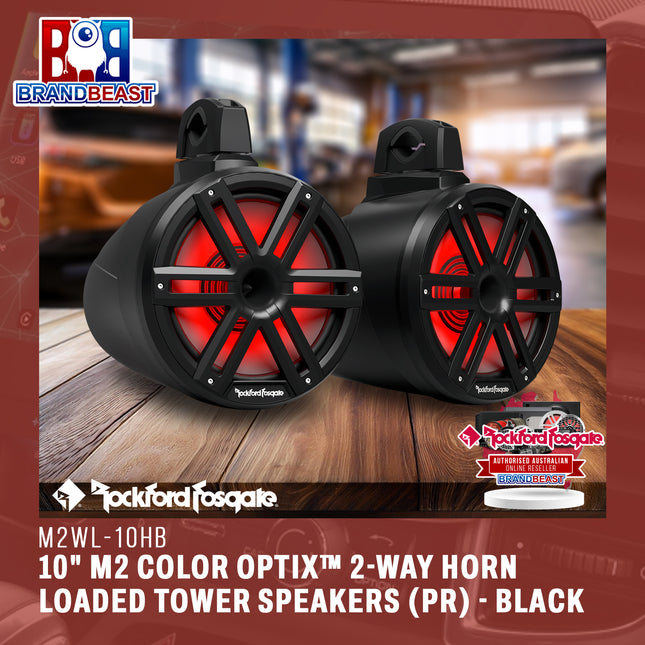 Rockford Fosgate M2WL-10HB 10" M2 Color Optix™ 2-Way Horn Loaded Tower Speakers (pr) - Black