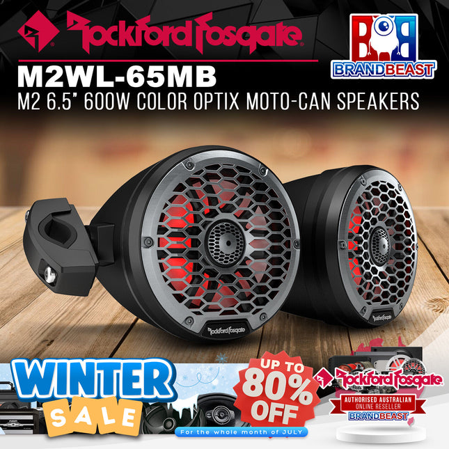 Rockford Fosgate M2WL-65MB M2 6.5" 600W Color Optix Moto-Can Speakers