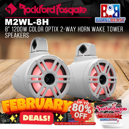 Rockford Fosgate M2WL-8H M2 8‚Äù 1200W Color Optix 2-Way Horn Wake Tower Speakers