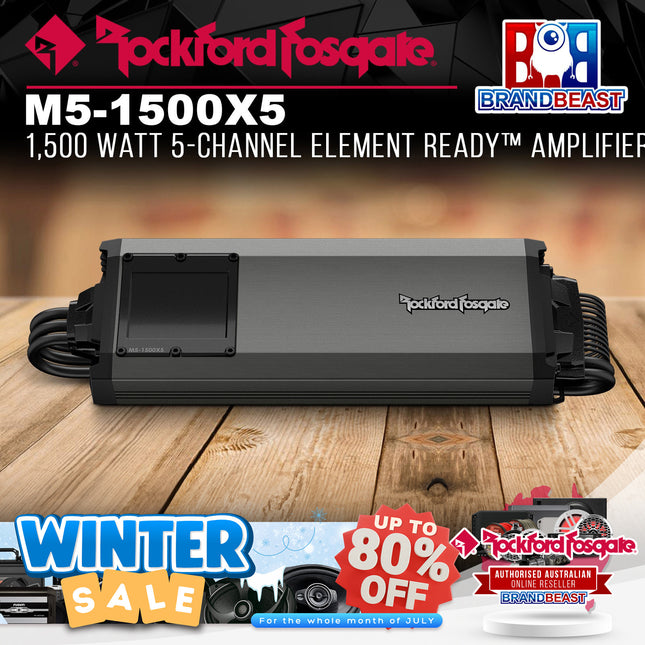Rockford Fosgate M5-1500X5 1,500 Watt 5-Channel Element Ready™ Amplifier