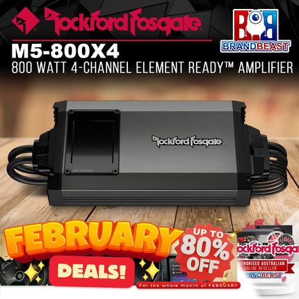 Rockford Fosgate M5-800X4 800 Watt 4-Channel Element Ready‚Ñ¢ Amplifier