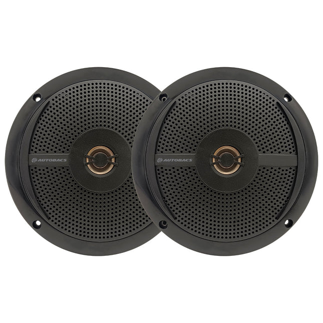 AUTOBACS M620B - 6.5 Inch 2-Way Slim Fit Marine Speakers - Black