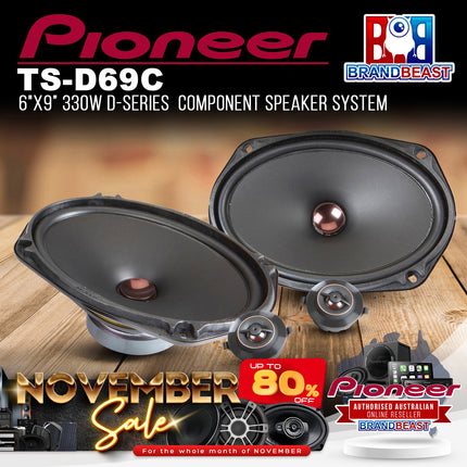 Pioneer TS-D69C D-Series 6"x9" 330W 2-Way Component Speakers