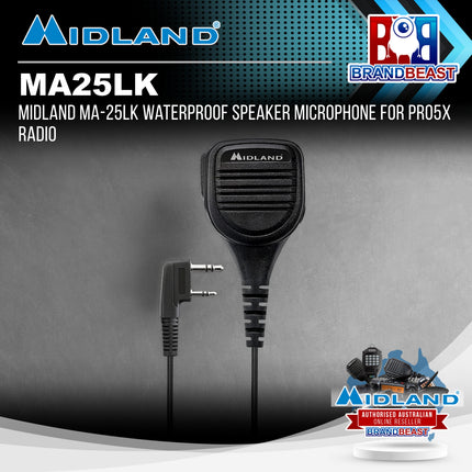Midland MA-25LK Waterproof Speaker Microphone for PRO5X Radio