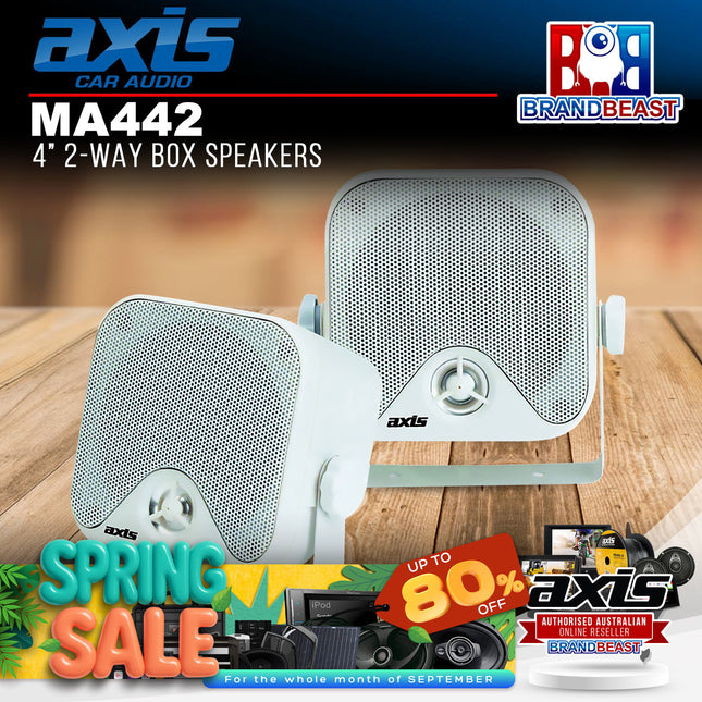 Axis MA442 4" 50W 2-Way Box Marine Speakers
