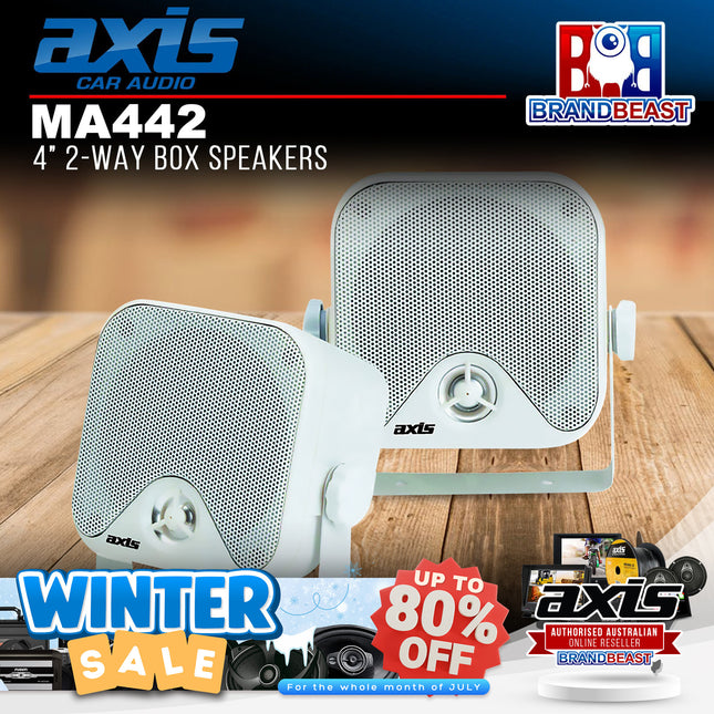 Axis MA442 4" 50W 2-Way Box Marine Speakers