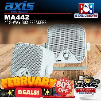 Axis MA442 4‚Ä≥ 50W 2-Way Box Marine Speakers