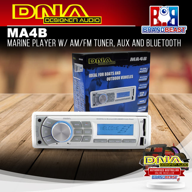 DNA MA4B Marine Bluetooth USB/SD MP3 Player With AM/FM Tuner & AUX Audio Input
