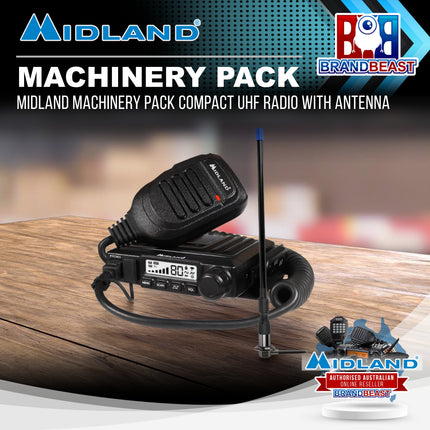 Midland MACHINERY PACK Compact UHF Radio with Antenna