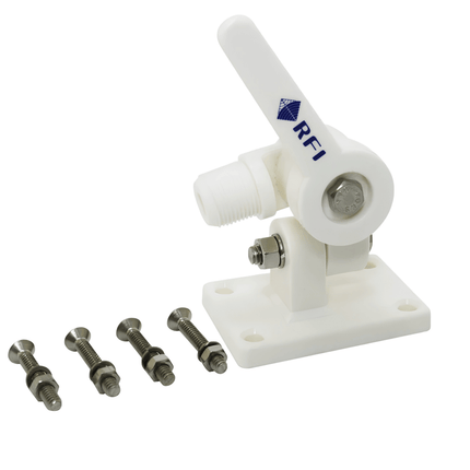 RFI MAM-101 White Marine Knock Down Antenna Mount with Hardware