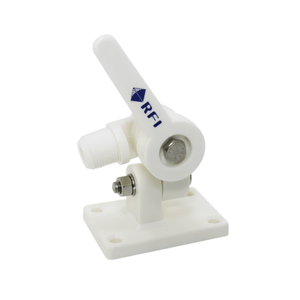 RFI MAM-101 White Marine Knock Down Antenna Mount with Hardware