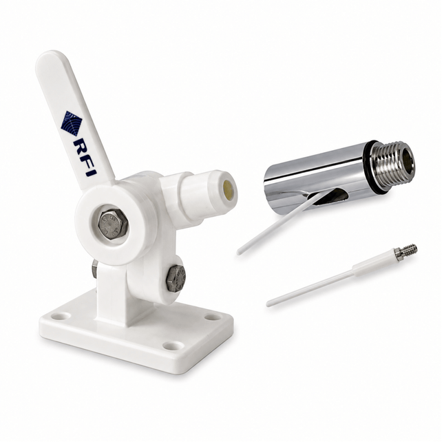 RFI MAM-CDQ White Marine Knock Down Mount with CDQ Adaptor and 5m FME(F) Cable