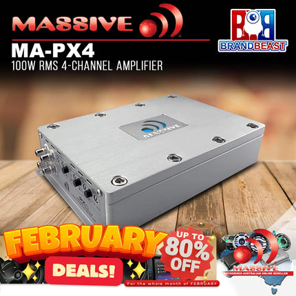 Massive Audio PX4 100W RMS 4-Channel Amplifier