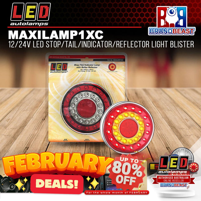 LED Autolamps MAXILAMP1XC 12/24V LED Stop/Tail/Indicator/Reflector Light Blister